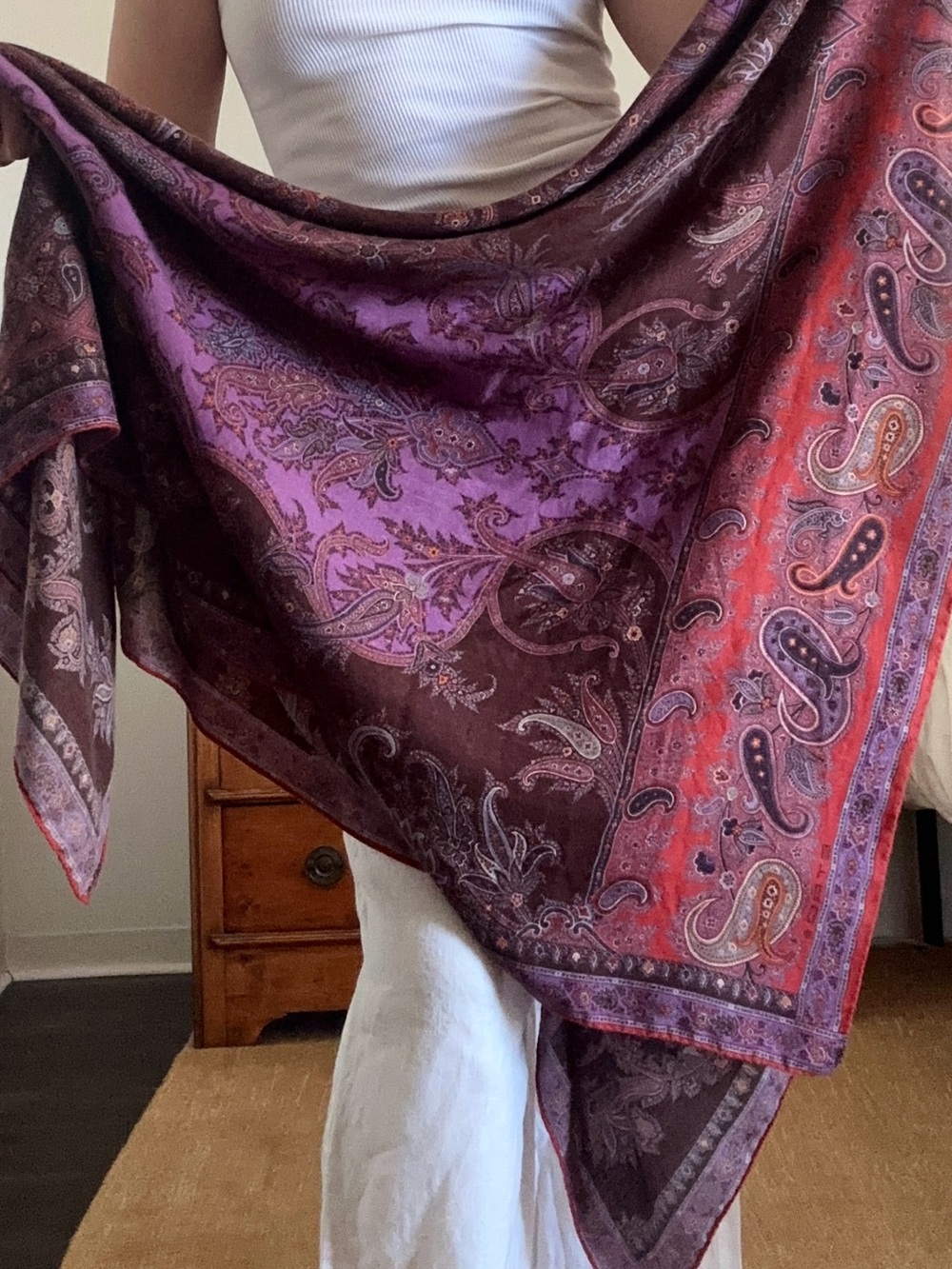 Etro Paisley Silk and Cashmere Scarf - Picture 2 of 7